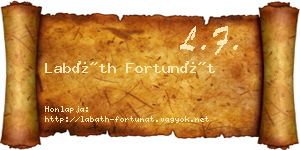Labáth Fortunát névjegykártya